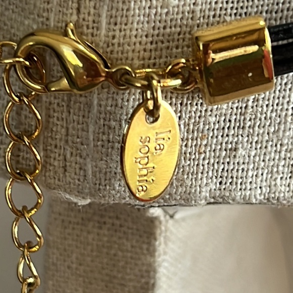 Lia Sophia Set Choker with Golden Pendant and Matching Earring - Picture 5 of 8